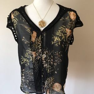 Anthropologie Floral Top